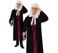 Disfraz De Juez De Corte Alto Para Hombres Adultos Abogado Toga Capa