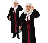 Disfraz De Juez De Corte Alto Para Hombres Adultos Abogado Toga Capa