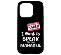 Disfraz de Karen Halloween Divertido con el Texto en inglés I Want To Speak to The Manager Carcasa para iPhone 15 Pro