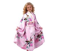 Disfraz de kimono genérico - Vestido largo con estampado floral tradicional, disfraz de niña de Yukata, para estudiantes de 2 a 10 años, cumpleaños, pieza de teatro, Cosplay, , evento,