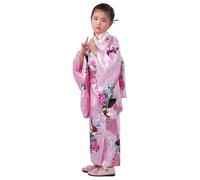 Disfraz de kimono vestido | Bata de seda con impresión floral | Yukata para niñas Vestido de ceremonia - para niños y estudiantes de 2 a 10 años, de cumpleaños, espectáculos teatrales y