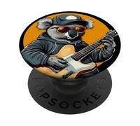 Disfraz de koala de guitarrista para amantes del rock y la guitarra eléctrica PopSockets PopGrip Adhesivo