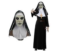 Disfraz de La Monja para Adulto | Incluye 1 Vestido, 1 Máscara y 1 Cruz | Buena Monja Disfraz de Halloween | Cosplay Religioso | Película de Terror | 100% Divertido | OriginalCup
