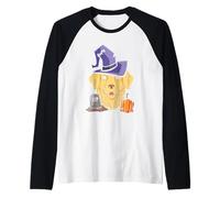 Disfraz de Labrador Golden Retriever con Cara de Perro para Halloween Camiseta Manga Raglan