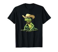 Disfraz de lagarto con sombrero de vaquero para niños y niñas Camiseta