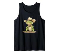 Disfraz de lagarto del salvaje oeste para amantes de reptiles y vaqueros Camiseta sin Mangas