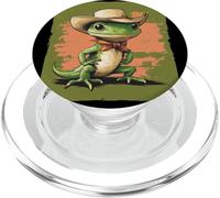 Disfraz de lagarto Rootin' Tootin' con sombrero de vaquero PopSockets PopGrip para MagSafe