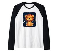 Disfraz de león de hadas sonriente con luces de cadena Camiseta Manga Raglan