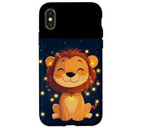 Disfraz de león de hadas sonriente con luces de cadena Carcasa para iPhone X/XS