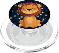 Disfraz de león de hadas sonriente con luces de cadena PopSockets PopGrip para MagSafe