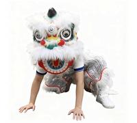 Disfraz de León Para Danza Del Dragón, Dragón Chino, Cabeza de León Del Sur, Despertar de La Danza Del Dragón, Accesorios de Actuación Folclórica Para Exteriores(White,M)