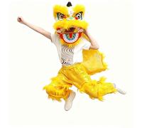 Disfraz de León Para Danza Del Dragón, Dragón Chino, Cabeza de León Del Sur, Despertar de La Danza Del Dragón, Accesorios de Actuación Folclórica Para Exteriores(Yellow,M)