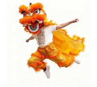 Disfraz de León Para Danza Del Dragón, Dragón Chino, Cabeza de León Del Sur, Despertar de La Danza Del Dragón, Accesorios de Actuación Folclórica Para Exteriores(Orange,M)