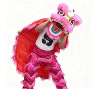 Disfraz de León Para Danza Del Dragón, Dragón Chino, Cabeza de León Del Sur, Despertar de La Danza Del Dragón, Accesorios de Actuación Folclórica Para Exteriores(Rose Red,M)