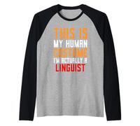 Disfraz de lingüista Divertido Idioma Ciencias Investigación Lingüística Camiseta Manga Raglan
