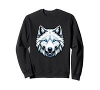 Disfraz de lobo blanco con ojos azules de ojos azules Lobos blancos Sudadera