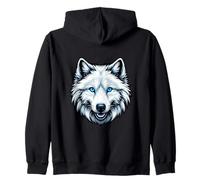Disfraz de Lobo Blanco con Ojos Azules de Ojos Azules Lobos Blancos Sudadera con Capucha