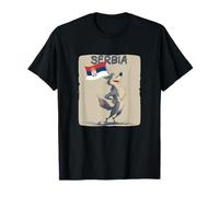 Disfraz de Lobo Gris con Bandera de Serbia Camiseta