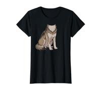 Disfraz de Lobo Gris para Halloween, diseño de Animales Salvajes Camiseta gráfica económica, Mujer, Negro, M