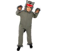 Disfraz de lobo gris para niños 7-9 años