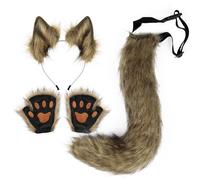 Disfraz De Lobo Para Adultas - Conjunto Completo De Orejas, Cola Y Guantes | Ideal Para Fiestas De Halloween Y Navidad, Perfecto Para Mujeres Que Buscan Un Look Único Y Divertido En Celebraciones