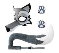 Disfraz de lobo para niños, divertidos trajes de cosplay, disfraz de lobo gris transpirable, accesorio para sesión de fotos para eventos de vacaciones, escuela, juego