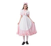 Disfraz de lolita gótica para mujer, elegante, vestido de lolita con falda a cuadros para juegos de rol, actuaciones escénicas, eventos (S)