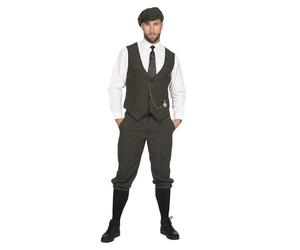 Disfraz de los años 20 Knickerbocker para hombre, color negro oliva, chaleco, gorro deslizante, The Roaring Twenties 20's, verde oliva/negro, 50