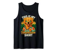 Disfraz de Luau Tropical This Is My Hawaiian, Cool Dog Camiseta sin Mangas