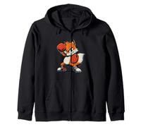 Disfraz de Luchador de Zorro con Guantes Deportivos para los Amantes de los Zorros Sudadera con Capucha