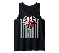 Disfraz de Mafia de Halloween de gángster - Traje a Rayas con Rosa Camiseta sin Mangas