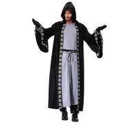 Disfraz de Mago Medieval for Cosplay, Disfraz Dios la Muerte for Adulto, túnica con Capucha, Capa, cinturón y Guantes, Juego rol Halloween para Fiesta y Cumpleaños(L)