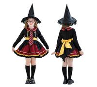 Disfraz de mago para niños, vestido de Lolita para niña, con sombrero mágico, cinturón y corbatas, trajes de cosplay de personajes de película clásicos, disfraz de Halloween para niños, para carnaval
