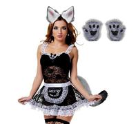 Disfraz De Mannospulso - Accesorio Para El Disfraz De Lobo Conjunto Para Halloween Fiesta | Orejas De Clip De Cola De Halloween Wolf | Disfraces De Animales Peludos Para Cosplay De Halloween Ocasiones