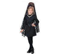 Disfraz de Manola para Niña con Mantilla, Peineta y Cinturón, 3-5 Años