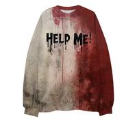 Disfraz de manos sangrientas para hombre, camisetas de Halloween con problemas resueltos, camisetas de Halloween con manchas de sangre, camisetas gráficas de película aterradora, camisetas invencibles