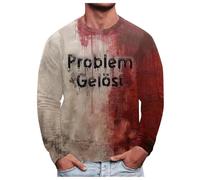 Disfraz de manos sangrientas para hombre, camisetas de Halloween con problemas resueltos, camisetas de Halloween con manchas de sangre, camisetas gráficas de película aterradora, camisetas invencibles