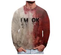 Disfraz de manos sangrientas para hombre, camisetas de Halloween con problemas resueltos, camisetas de Halloween con manchas de sangre, camisetas gráficas de película aterradora, camisetas invencibles