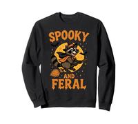 Disfraz de mapache espeluznante y salvaje para Halloween, bruja panda basura Sudadera