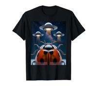 Disfraz de Mariquita alienígena ovnis Lady Bug decoración de Fiesta Mariquita Camiseta gráfica económica, Hombre, Negro, XL