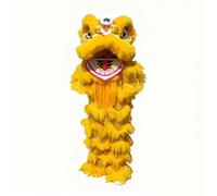 Disfraz de Mascota de Danza del León de 12 Pulgadas, Danza del León Dragón Tradicional Chino, Adecuado Para Personas Con Una Altura de Entre 130 y 180 cm, 51 a 71 Pulgadas(Yellow,Adult styles)