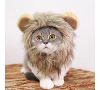 Disfraz de melena de león para gato, disfraz de gato de pelo de león, ajustable, lavable, disfraces de Halloween para gatos y perros pequeños, ropa de cosplay para Halloween, Navidad, Pascua, festival