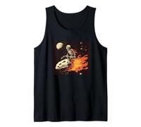 Disfraz de meteorito llamas con esqueleto para adultos y niños Camiseta sin Mangas