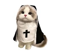 Disfraz de monja para mascotas, traje transpirable e divertido para perros y gatos pequeños y medianos, perfecto para fotos, Halloween y contenido de redes sociales (M)