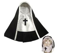 Disfraz de monja para perro, disfraz de monja para Halloween, cosplay, perro, lindo vestido para mascotas, hermana, hábito, tela para mascotas para gatos pequeños