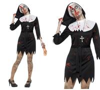 Disfraz De Monja Zombie Para Mujer Smiffys, Vestido Completo Halloween, Nuevo