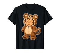 Disfraz de Mono Kawaii en un Oso para niñas y niños Camiseta