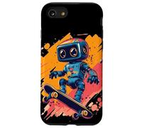 Disfraz de monopatín Robot Feliz Carcasa para iPhone SE (2020) / 7/8