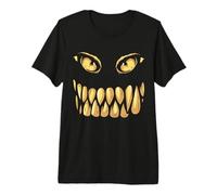 Disfraz de Monstruo de Ojos Amarillos con Dientes Perezosos Camiseta Premium