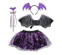 Disfraz de murciélago - Disfraz de murciélago para niños | Assins de ropa de fantasía Vampire | Ropa de cosplay de poliéster Halloween | Lightweight Black Cape for Boys Girl